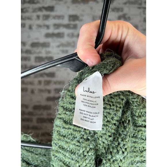 Lulus | women dark green knitted sweater - Picture 3 of 9